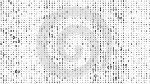 Vector streaming binary code background. Matrix background with numbers 1.0. Coding or hacking concept. Vector illustration
