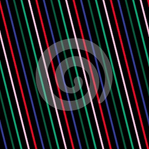 Vector stripe pattern. Simple seamless texture with thin diagonal colorful lines