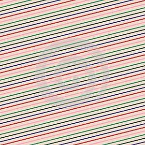 Vector stripe pattern. Simple seamless texture with thin diagonal colorful lines