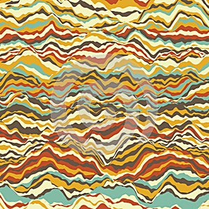 Vector striped background. Abstract color waves. Sound wave oscillation. Funky curled lines. Elegant wavy texture.