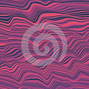 Vector striped background. Abstract color waves. Sound wave oscillation. Funky curled lines. Elegant wavy texture.