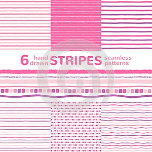 Vector stripes seamless patterns collection