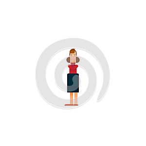 Vector of a strong business woman with a shadow imagining to be a super hero looking aspired. - Vector