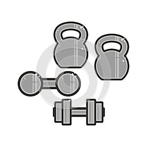 Vector strongman`s equipment icon.