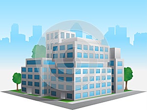 Vector stylized altered generic corporate modern office building