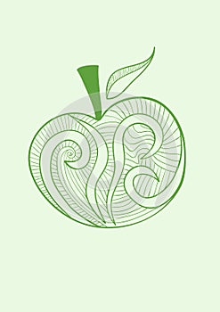 Vector stylized apple