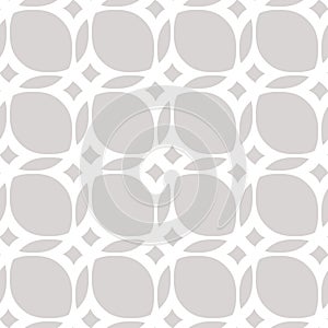 Vector subtle geometric seamless pattern with rounded grid, net, lines, mesh