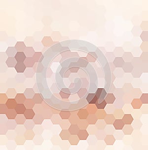 Vector subtle light beige abstract geometric hexagonal background