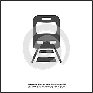 Vector subway icon. Illustration of metro icon on white isolated background. Layers grouped for easy editing illustration. For