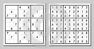 Vector sudoku with the answer. Puzzle