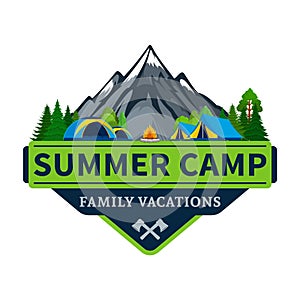 Vector summer camp logo