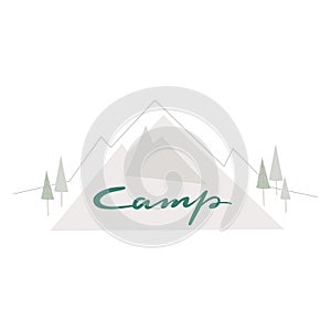 Vector Summer Camp Logo. The emblem for cub scouts. Simple illustration for logotype.