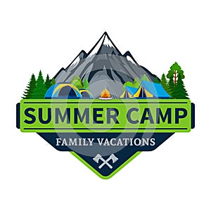 Vector summer camp logo photo