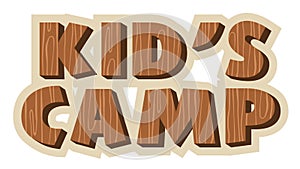 Vector summer kids camp Wood logo.