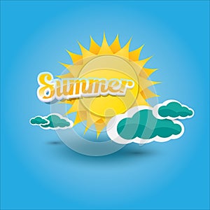 Vector summer label. summer icon with sun.