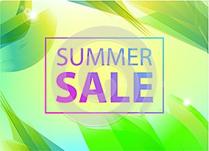 Vector summer sale banner, poster design, ad, flyer, brochure for print or web. Summer time art design, travel, discount