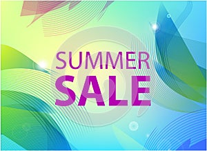 Vector summer sale banner, poster design, ad, flyer, brochure for print or web. Summer time art design, travel, discount