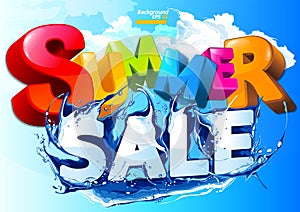 Vector Summer Sale Water Wave