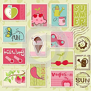 Vector summer stamps