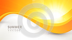 Vector summer sun with wavy pattern and lens flare