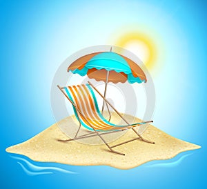 Vector summer vacation realistic 3d poster