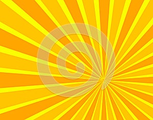 Vector Sun Beams Background, Bright Orange and Yellow Colors.