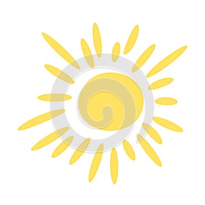 Vector sun, colorful illustration for weather