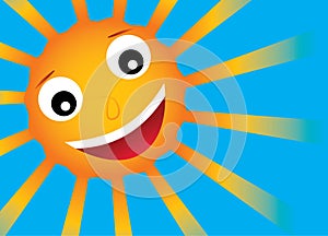 Vector sun with smile