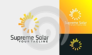 Vector sun solar energy logo design inspiration photo