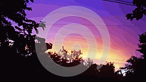 Vector sunset landscape