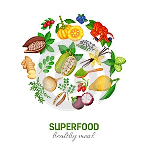 Vector superfood icons set.