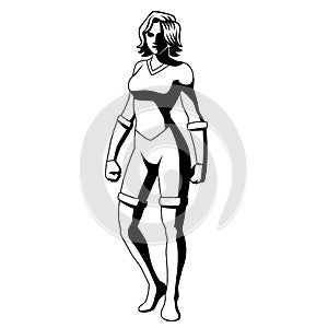 Vector Superhero Action Pose Illustration Isolated
