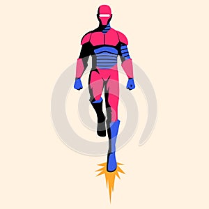 Vector Superhero Action Pose Illustration Isolated