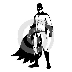 Vector Superhero Action Pose Illustration Isolated