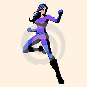 Vector Superhero Action Pose Illustration Isolated