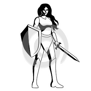 Vector Superhero Action Pose Illustration Isolated