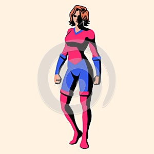 Vector Superhero Action Pose Illustration Isolated