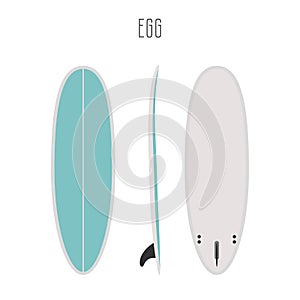 Vector surf egg board with three sides