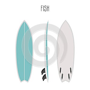 Vector surf fish board with three sides photo