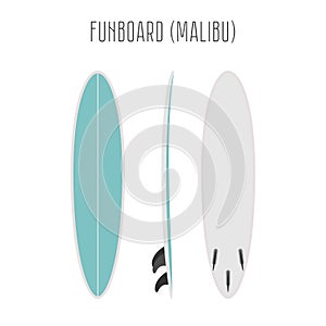 Vector surf fun board with three sides