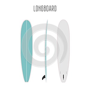 Vector surf long board with three sides
