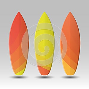 Vector Surfboards Design with Abstract Colorful Geometric Shapes Pattern