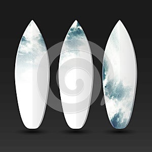 Vector Surfboards Design With Abstract Colorful Pattern