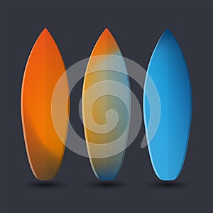 Vector Surfboards Design with Colorful Abstract Blurred Pattern