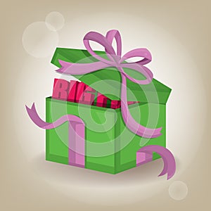 Vector surprise inside almost open gift box design template.vector illustration.