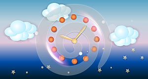 Vector surreal illustration .The concept of time and infinity