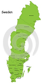 Vector Sweden map