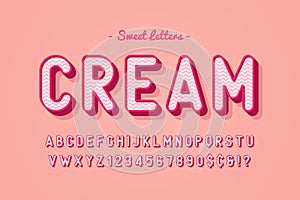 Vector sweet candy font design, alphabet, typeface, letters and