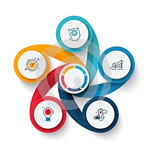 Vector swirl elements for infographic. Template for cycle diagram, graph, presentation and chart. Business concept with