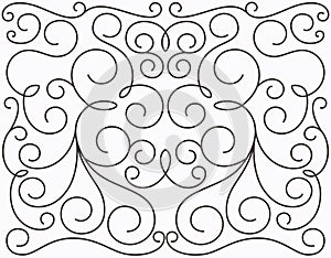 Vector swirly symmetric design photo